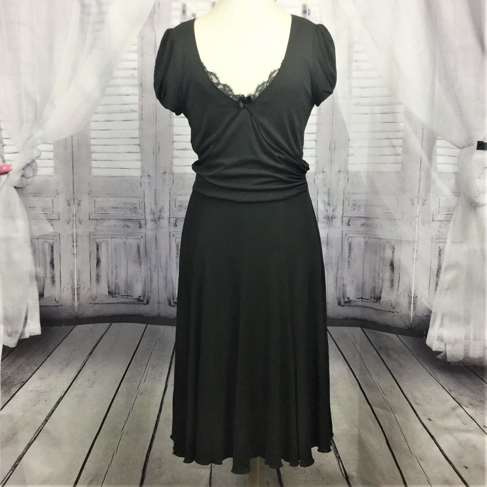 Moschino Green Dress Short Puffy Sleeves Midi 12